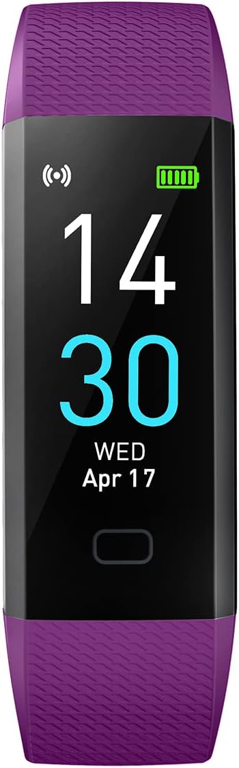 Atan Fitness Tracker with Heart Rate & Blood Oxygen Monitor – Smart Watch for Android & iOS, IP68 Waterproof, Sleep & Stress Tracking, Multi-Sport Mode, Step Counter, 7-Day Battery Life (Purple)