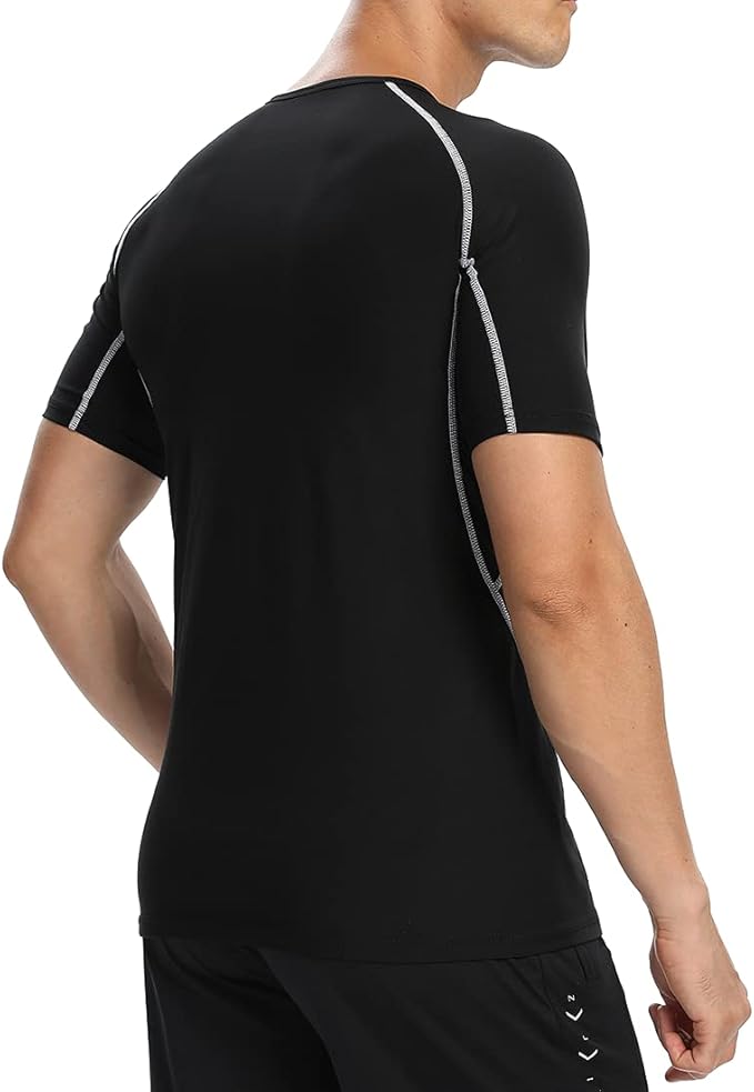 QBK Big and Tall Men's Sauna Sweat Suit Compression Heat Trapping Shirt for Gym Exercise Slimmer Shapewear Sweat Vest