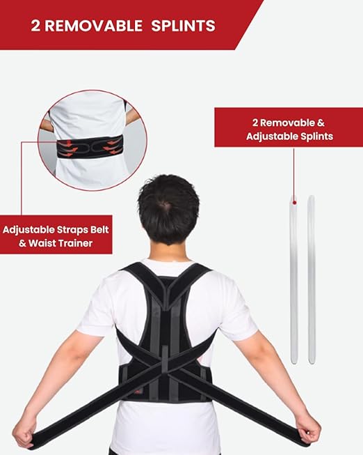 Back Brace Posture Corrector for Women and Men, Lower and Upper Back Pain Relief, Shoulder Straightener and Adjustable Full Back and Lumbar Support