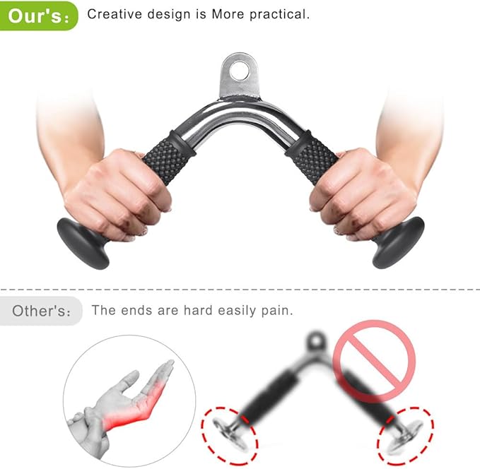 Kipika Tricep Pull Down Attachment, Cable Machine Accessories for Home Gym, Cable Machine Attachments Pulley System Gym, LAT Pull Down Attachment Weight Fitness
