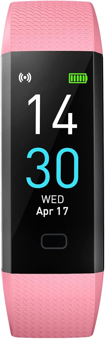 Atan Fitness Tracker with Heart Rate & Blood Oxygen Monitor – Smart Watch for Android & iOS, IP68 Waterproof, Sleep & Stress Tracking, Multi-Sport Mode, Step Counter, 7-Day Battery Life (Pink)