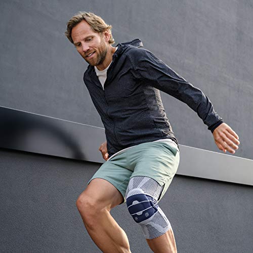 Bauerfeind - GenuTrain - Knee Brace - Targeted Support for Pain Relief and Stabilization of The Knee, Provides Relief of Weak, Swollen, and Injured Knees- Size 2 - Color Titanium