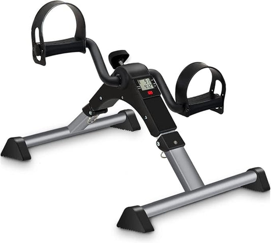 Multi-Use Physic-Under Desk Exercise Bike Pedal Exerciser, Fully Assembled Pedal Exerciser for Seniors, Foldable Mini Exercise Bike for Office Fitness with LCD Display, Peddler Exerciser
