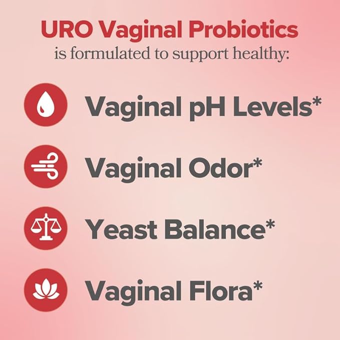 URO Vaginal Probiotics for Women pH Balance 60 Count 2)