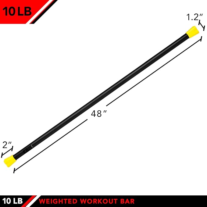 JFIT Weighted Workout Bars 7 Size 5-30lbs, Rubber