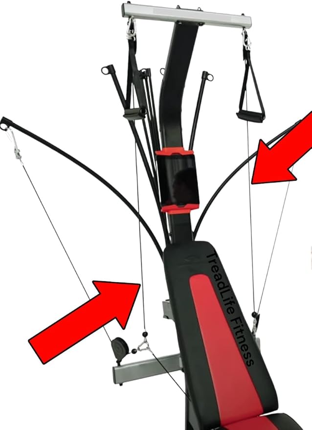 TreadLife Fitness LAT Attachment 41” Cables (Pair) - Heavy-Duty Replacement for Bowflex Xtreme & Xceed Machines - Durable LAT Pulldown Cables for Strength Training