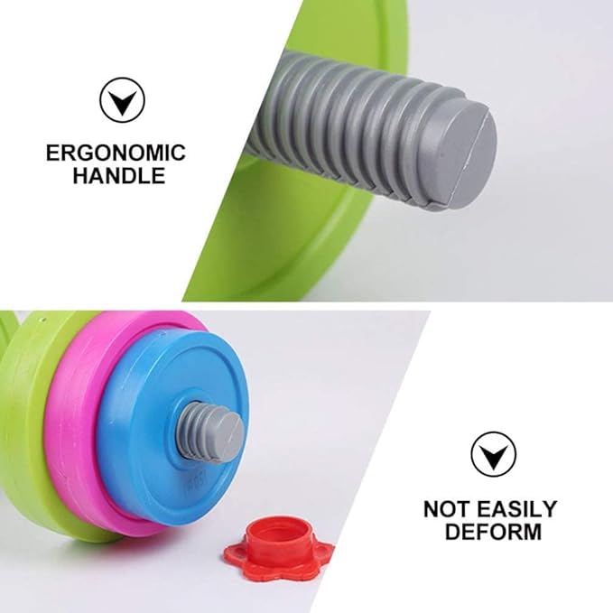 Kids Workout Dumbbell Weights Set - Toddler Toy Gym Equipment for Pretend Play Lifting, Exercise & Fitness - Adjustable Fill with Sand or Water