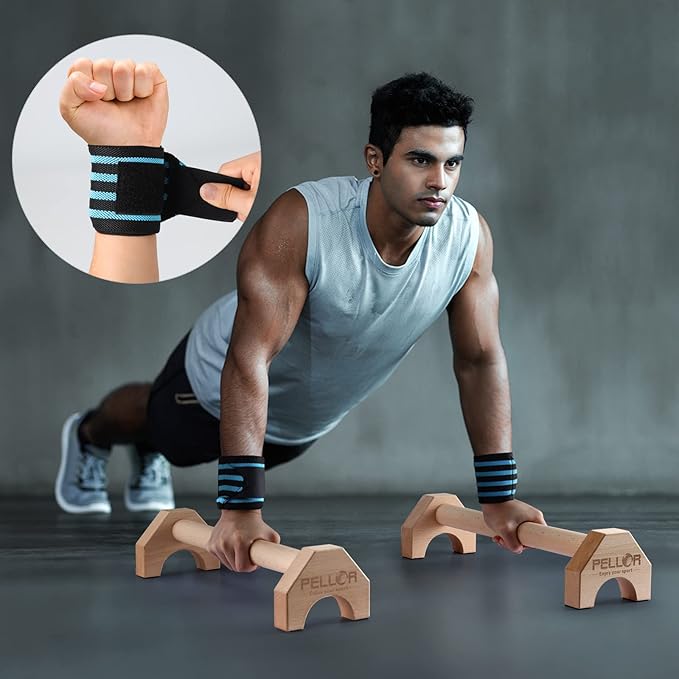 Pushup Stands - Wooden Push Up Bars Gym