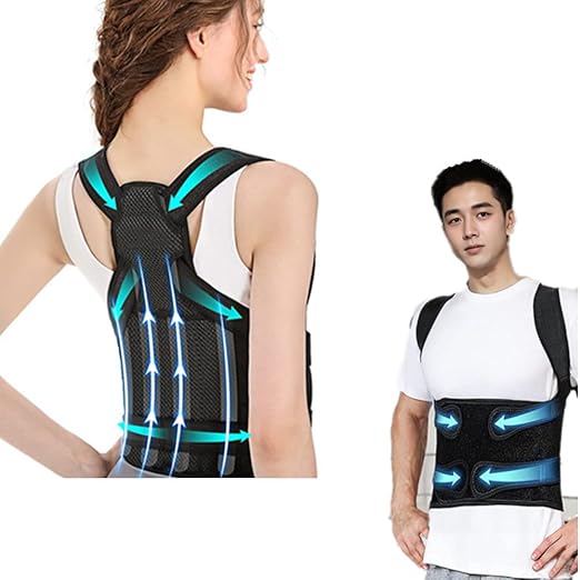 Back Brace for Women and Men,Shoulder Straightener,Back straightener,Adjustable Posture Corrector Suitable for Upper and Lower Back Pain Relief-Scoliosis,Hunchback,Spine Corrector（Black，M）