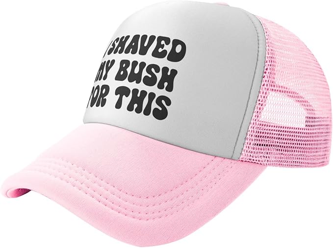 Put It On My Husband's Tab Drinking Trucker Hat - Funny Pink Trucker Hat for Women and Men