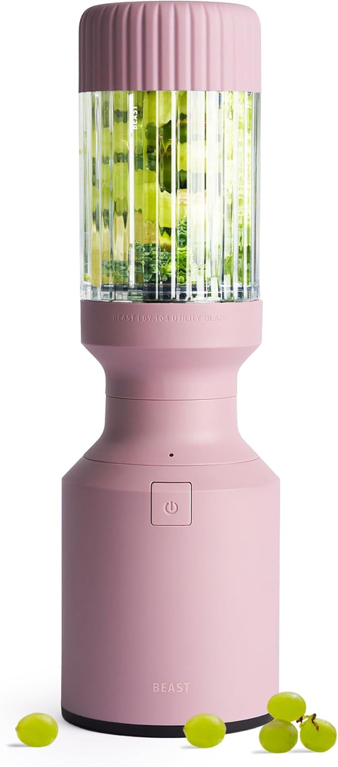 Beast Mighty 850 | Premium Compact Personal Blender | Smoothies, Shakes, Dressings, Sauces, Desserts, Dips | Blends Ice and Frozen Fruit | Includes Extra Lids and Straws | 850W (Lilac)