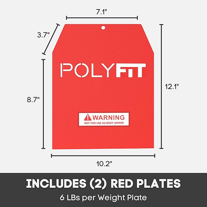 Weight Vest Plates - Weighted Plates for Strength 4lb, 6lb, 6lb, 9lb, 9lb, 14lb, 14lb, 19lb 19lb Pairs