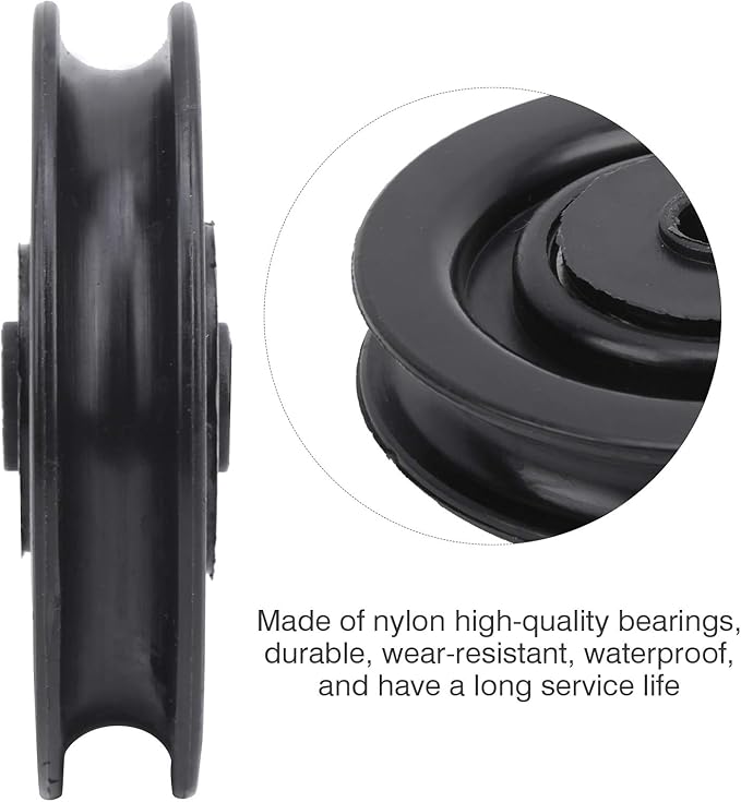 Keenso 10 Pcs 75mm/90mm Universal Nylon Bearing Pulley Wheel Fitness Hoisting Equipment for Cable Machine Gym Equipment
