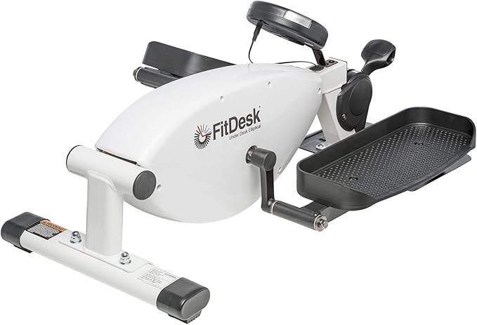 FitDesk Under Desk Bike Pedal Machine with Magnetic Resistance for Quiet, Fluid Motion - Adjustable Tension with Digital Performance Meter