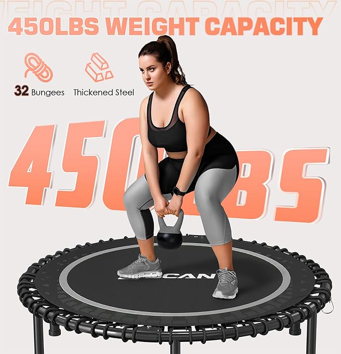 BCAN 450/550 LBS Foldable Mini Trampoline 40"/48" Fitness