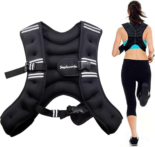 Weighted Vest for Women Men Kids, 6lbs/12lbs/4-10lbs Adjustable Weight Vest with Reflective Stripes, Upgrade Strength Training Vest for Running, Body Workout, Jogging, Cadio, Walking
