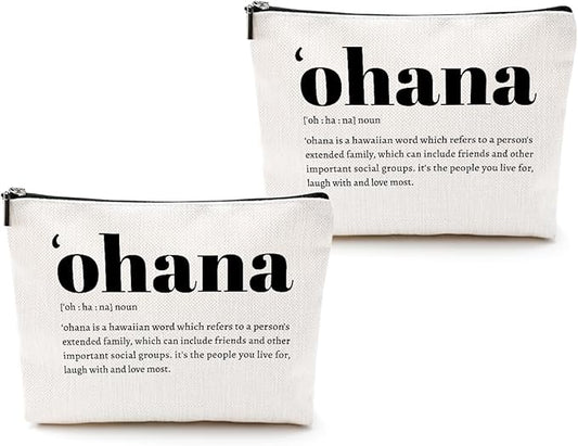 2pcs Hawaiian Inspirational Makeup Bag, Hawaiian Gifts Cosmetic Bag, Hawaii Souvenirs, Minimalist Thank You Gifts for Women Female Grandma Mom Sister Friend Wife