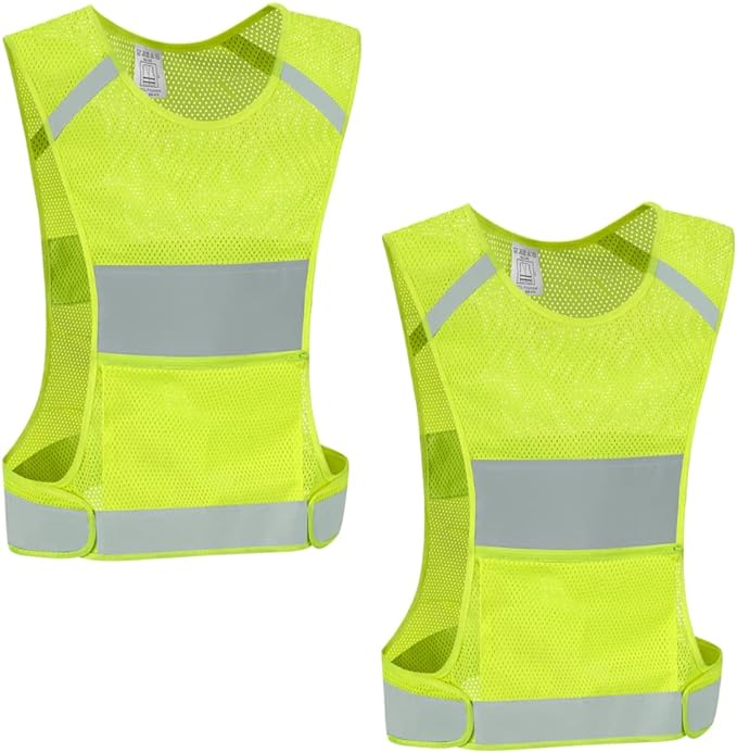 Reflective Vest Safety Running Gear with Pocket,High Visibility for Running,Biking,Walking,Women & Men