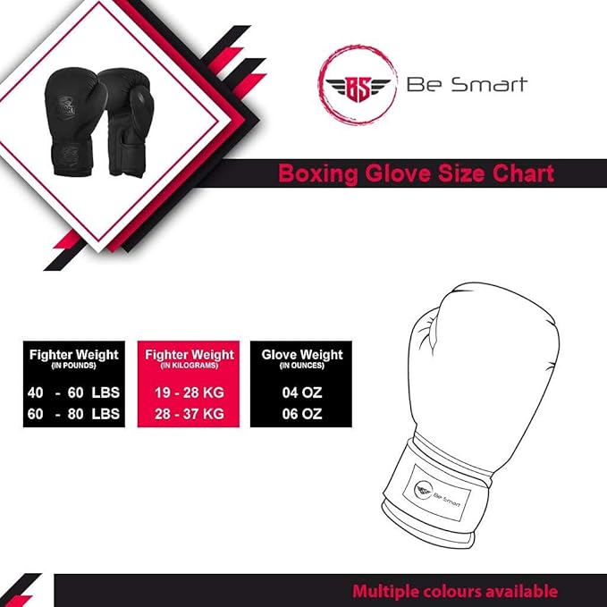 Be Smart Kids Boxing Gloves 4-12 Years 4oz 6oz Training Gloves for Children Sparring Youth Boxing Gloves Junior Training Mitts Punch PU Leather MMA Muay Thai Kick Boxing