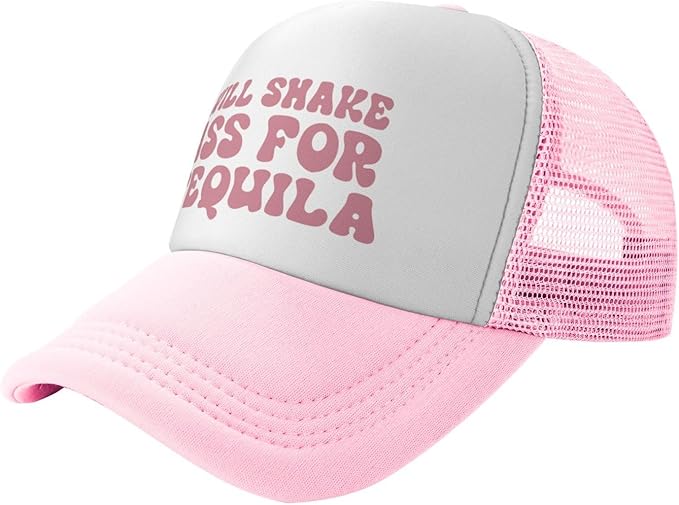 Put It On My Husband's Tab Drinking Trucker Hat - Funny Pink Trucker Hat for Women and Men