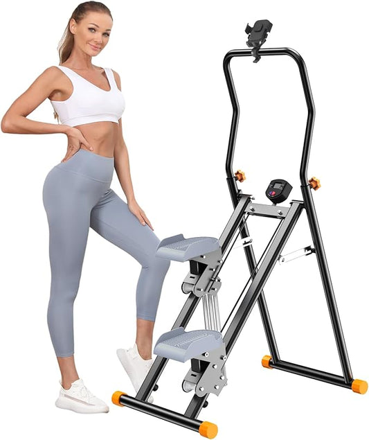 Stair Stepper Resistance Adjustable Vertical Climber Machine Ab Glute and Leg Home Cardio Exerciser