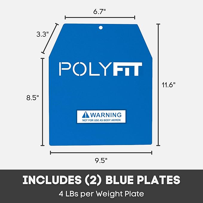 Weight Vest Plates - Weighted Plates for Strength 4lb, 6lb, 6lb, 9lb, 9lb, 14lb, 14lb, 19lb 19lb Pairs