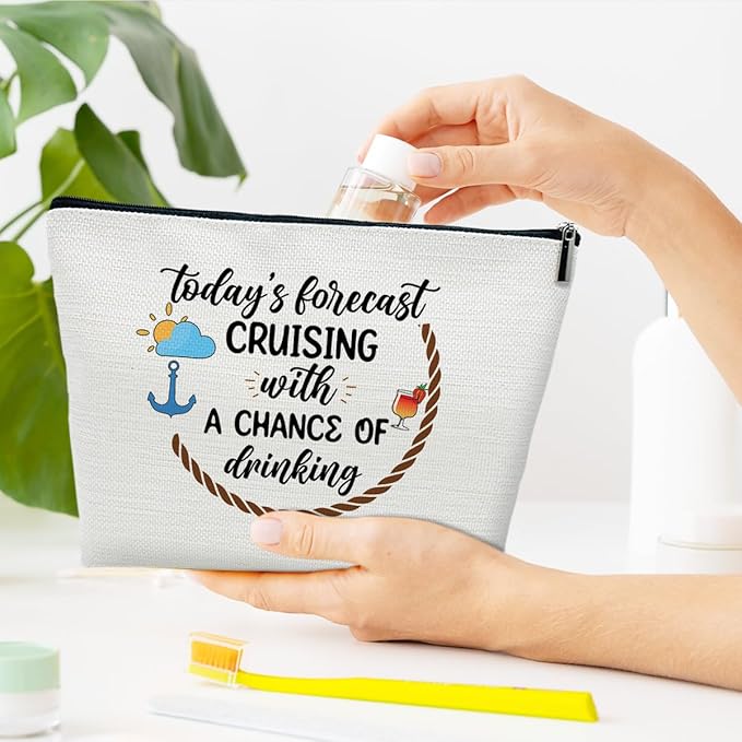 Beach Makeup Bags For Mom Women Grandma Mothers Day, Cruise Travel Gift, Cosmetic Bag, Pouch Travel Organizer, Zipper Pouch For Family, Cruise Lover Summer Vacation Gift