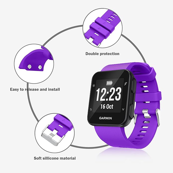 Aroloxta Garmin Forerunner 35 Watch Band Replacement - Waterproof Soft Band for Men, Multi Colors Wristband