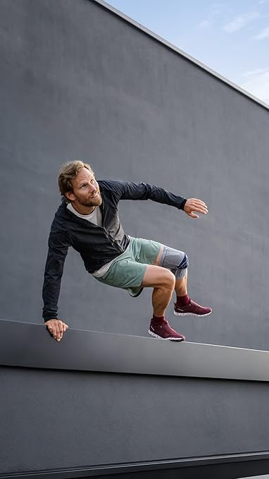 Bauerfeind GenuTrain Knee Support Brace (New Version) - Targeted Support for Pain Relief & Stabilization for Weak, Swollen & Injured Knees & Arthritis - Size 5C, Comfort - Color Titanium