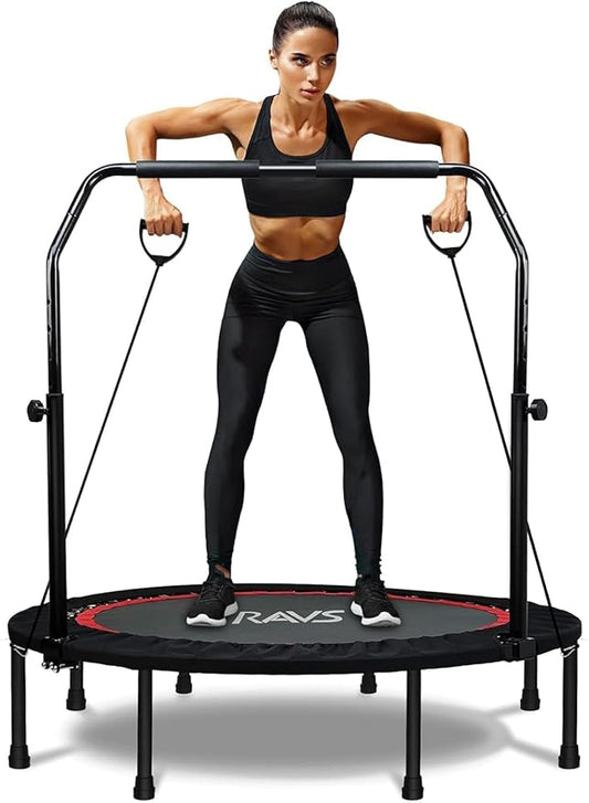 RAVS Mini Trampoline for Kids Adults 40"/48" Foldable 5 Levels