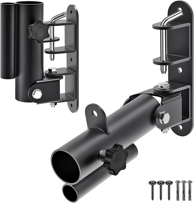 Kipika Wall Mount Landmine Attachment for 1" Standard Bar and 2" Olympic Bars - Heavy Duty T-Bar Row Platform with Swivel - Ideal for Home Gym Workouts