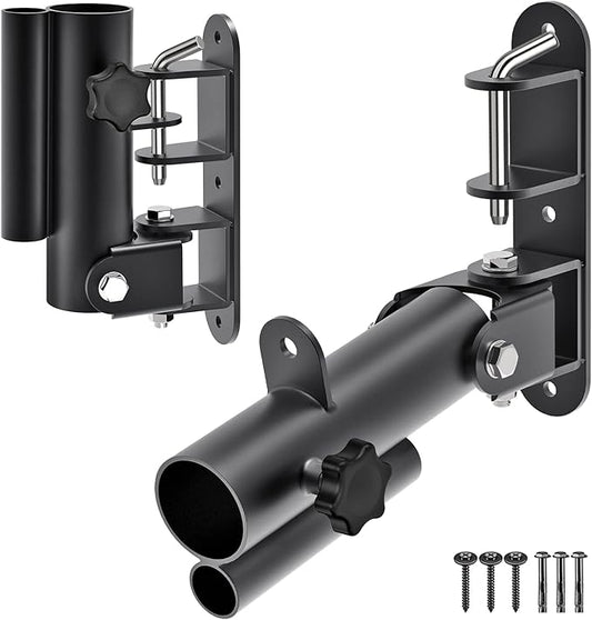 Kipika Wall Mount Landmine Attachment for 1" Standard Bar and 2" Olympic Bars - Heavy Duty T-Bar Row Platform with Swivel - Ideal for Home Gym Workouts