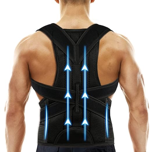 Back Brace Posture Corrector for Women and Men, Relief for Waist, Back and Shoulder Pain, Adjustable and Breathable, Improve Posture M(29"-33")