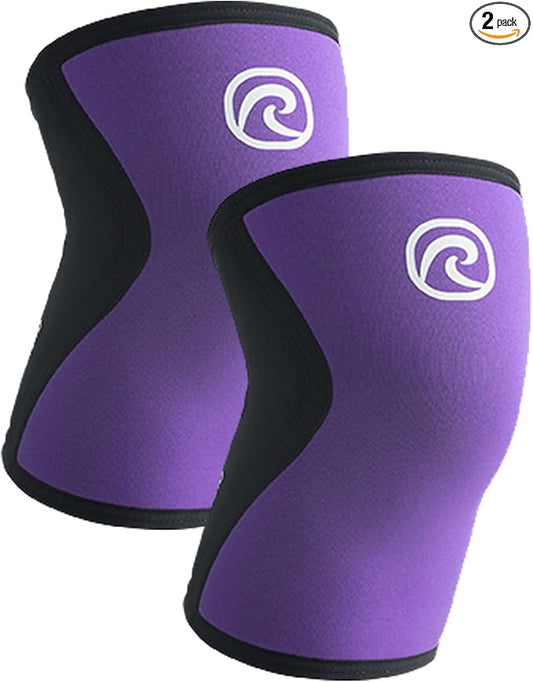 Rehband 5mm Knee Sleeves for Functional Training, Cross-Training & Powerlifting, Weightlifting Knee Support made of Neoprene, Unisex, Colour:Purple - 1 Pair, Size:Small