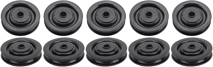 Keenso 10 Pcs 75mm/90mm Universal Nylon Bearing Pulley Wheel Fitness Hoisting Equipment for Cable Machine Gym Equipment