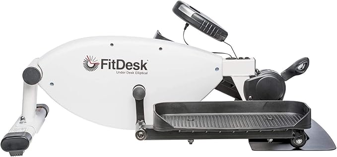 FitDesk Under Desk Bike Pedal Machine with Magnetic Resistance for Quiet, Fluid Motion - Adjustable Tension with Digital Performance Meter