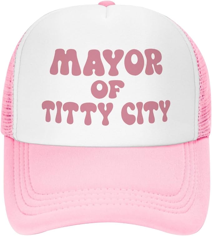 Put It On My Husband's Tab Drinking Trucker Hat - Funny Pink Trucker Hat for Women and Men
