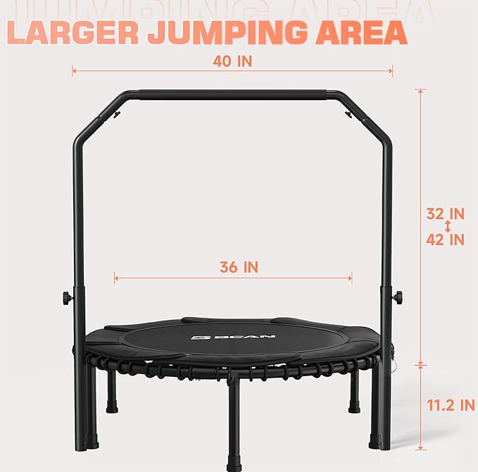 BCAN 450/550 LBS Foldable Mini Trampoline 40"/48" Fitness