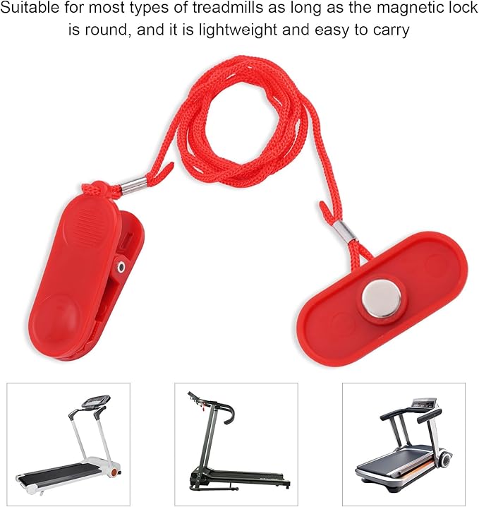 Treadmill Magnet Safety Key Replacement, 1.9x0.8in Magnetic Safety Switch Universal Treadmill Emergency Stop Magnet for Running Machines Treadmills (Flat Oval)