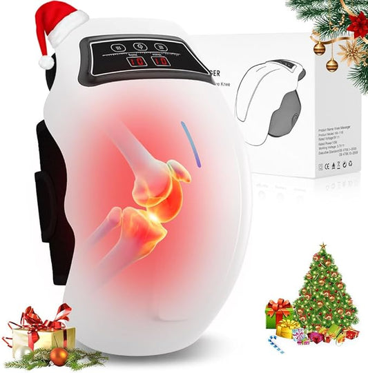 PRURYE Knee Massager, Cordless Knee Massager, Red Light Knee Therapy Device with Heat, 2025 Upgraded Pain Reliefer, 9 Levels of Heat and Vibration Models for Arthritis, Gift for Elders and Family