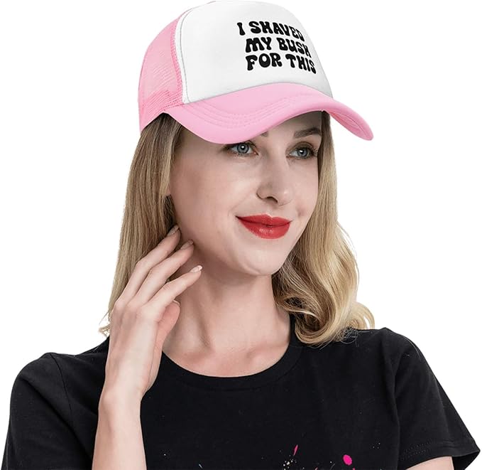 Put It On My Husband's Tab Drinking Trucker Hat - Funny Pink Trucker Hat for Women and Men