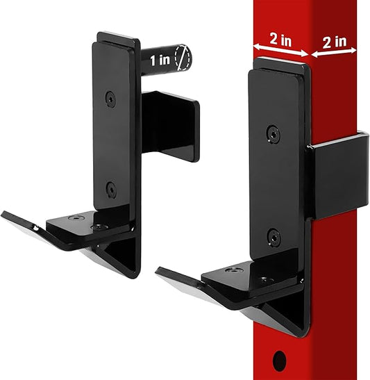 Yes4All Power Rack J-Hooks & Attachments – Heavy Duty Barbell Holders Compatible with 2x2 & 3x3 Power Racks for Home Gym