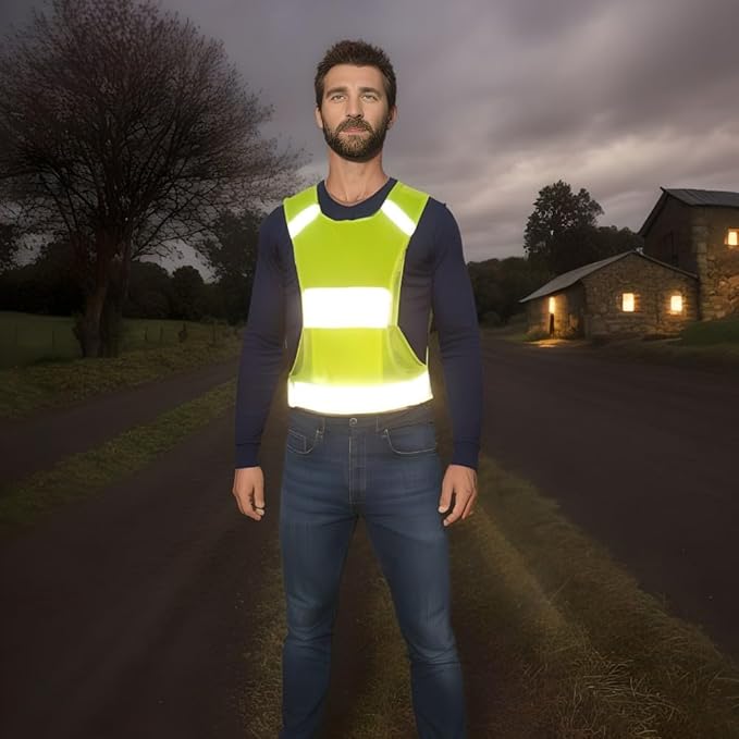 Reflective Vest Safety Running Gear with Pocket,High Visibility for Running,Biking,Walking,Women & Men