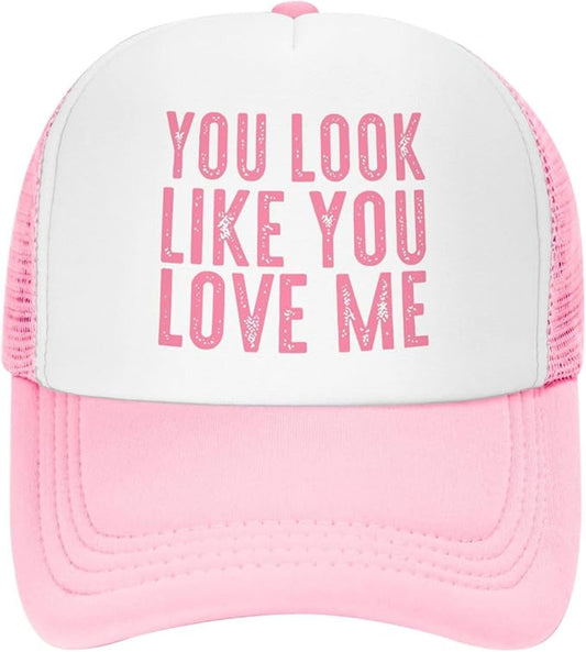 Put It On My Husband's Tab Drinking Trucker Hat - Funny Pink Trucker Hat for Women and Men