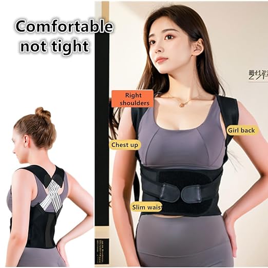 Back Brace for Women and Men,Shoulder Straightener,Back straightener,Adjustable Posture Corrector Suitable for Upper and Lower Back Pain Relief-Scoliosis,Hunchback,Spine Corrector(Size L)