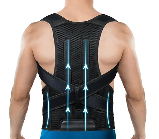 Posture Corrector for Women and Men, Back Brace Adjustable Back Straightener Support for Upper Back XL(37"-42")