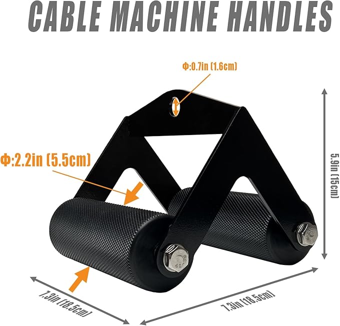 KORIKAHM Arm Wrestling Handles, Fat Armwresting Training Equipment LAT Pulldown Attachments D Handle, V Bar Cable Machine Attachments, Gym Handles for Forearm, Wrist Strength Training Equipment