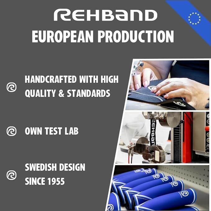 Rehband Knee Bandage 5 mm to Support Knees – Stabilises Joints and Muscles – Ideal for Sports Bodybuilding, Colour: Black, Size: XS
