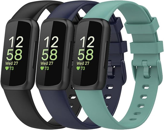 Bands Compatible with Fitbit Inspire 3 Bands for Women Men Sport Wristband Replacement Soft Silicone Straps for Fitbit Inspire 3 Smartwatch Small Large