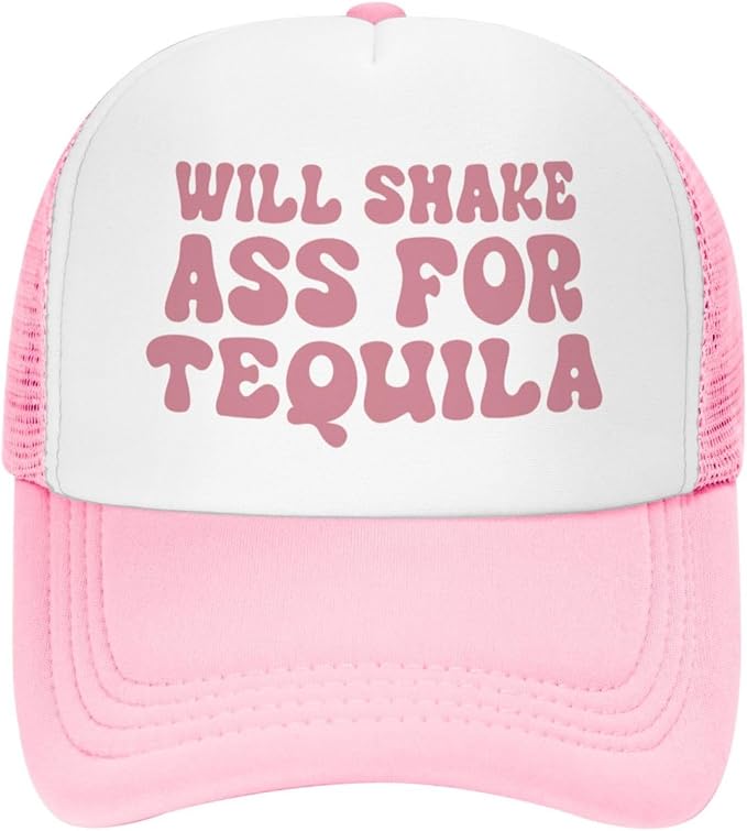 Put It On My Husband's Tab Drinking Trucker Hat - Funny Pink Trucker Hat for Women and Men